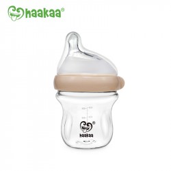 Haakaa Glass Baby Bottle 90ml - Nude