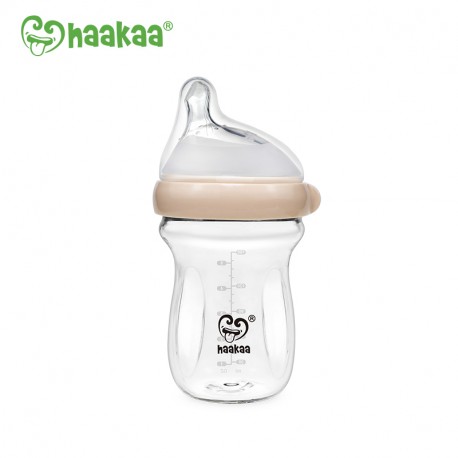 Haakaa Gen. 3 Glass Baby Bottle 160ml - Nude