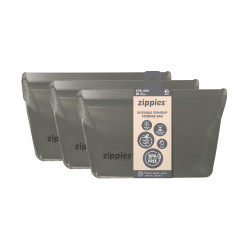 Zippies Steel Grey Reusable Storage Bags - Medium