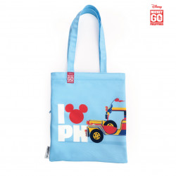 Zippies Mickey Jeepney Series Reusable Tote Bag with Side Zipper Pocket