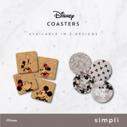 Zippies Simpli Disney Home Collection Mickey Cork Coasters - Set of 4pc