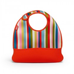 BUILT NY Baby Mess Mate Toddler Bib (2-pc set) - Baby Pink Stripe