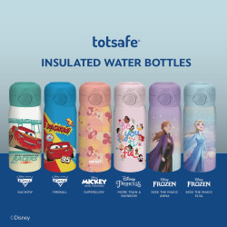 Totsafe Disney Kids Stainless Steel Insulated Sippy Bottle 350mL (with extra sippy & straw replacement)